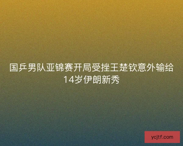 国乒男队亚锦赛开局受挫王楚钦意外输给14岁伊朗新秀
